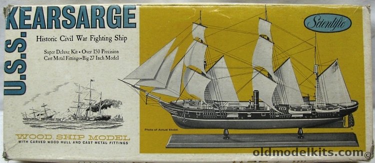 Scientific 1/88 USS Kearsarge - 27 Inch Long Wood and Metal Ship Kit, 166-1995 plastic model kit